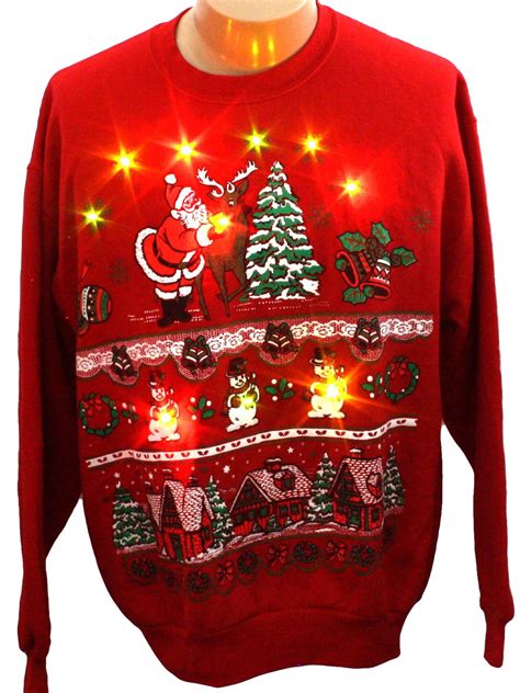 funny christmas sweaters with lights|christmas sweatshirts with lights.